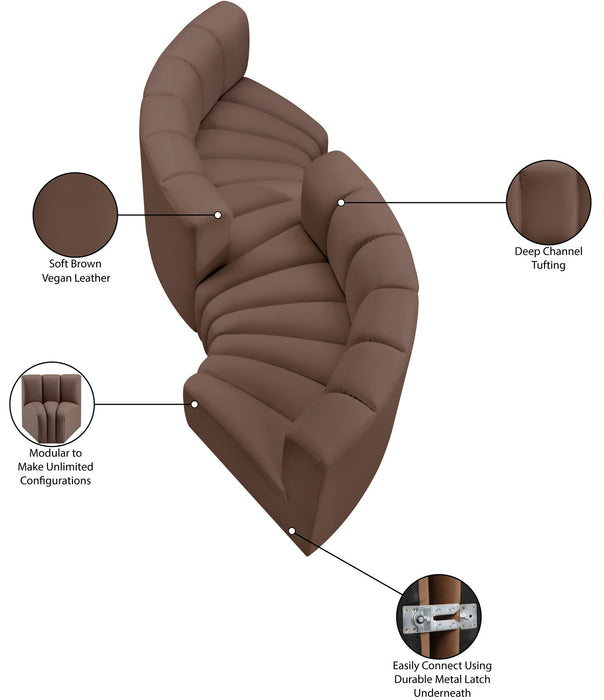 Arc - Faux Leather 4 Piece Curved Modular Sofa