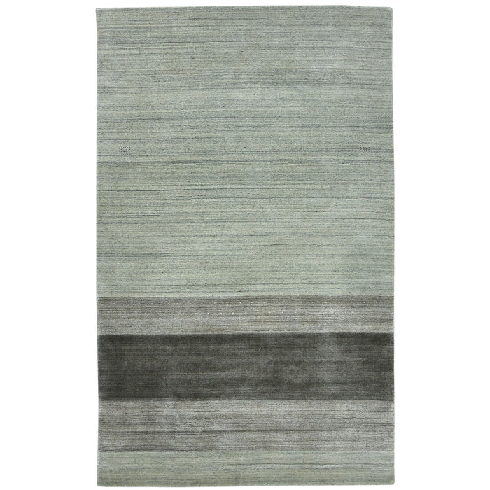 9' X 12' Wool Striped Hand Woven Area Rug - Gray / Light