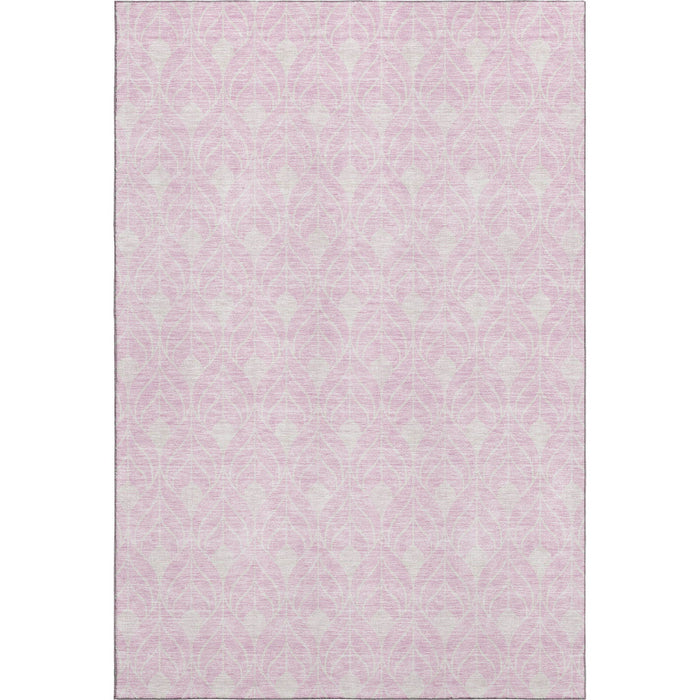 10' X 14' Geometric Washable Area Rug With UV Protection (673741) - Pink / Ivory