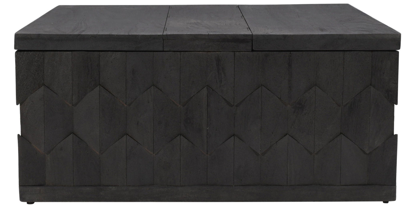 Solid Wood Square Distressed Coffee Table - Dark Gray
