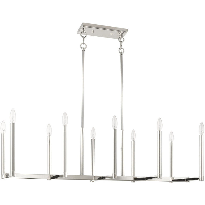 18'' Ten Light Dimmable Chandelier With Shades - Nickel