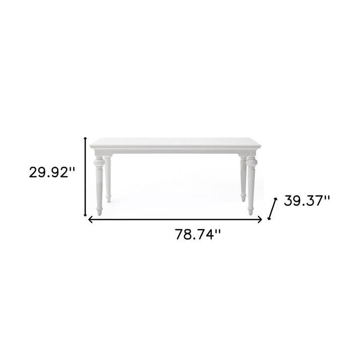79" Solid Wood Dining Room Table - White
