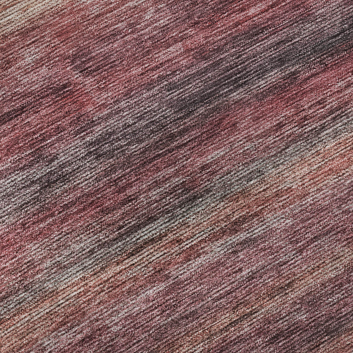 10' X 14' Striped Washable Area Rug With UV Protection (695690) - Rust / Gray / Blush