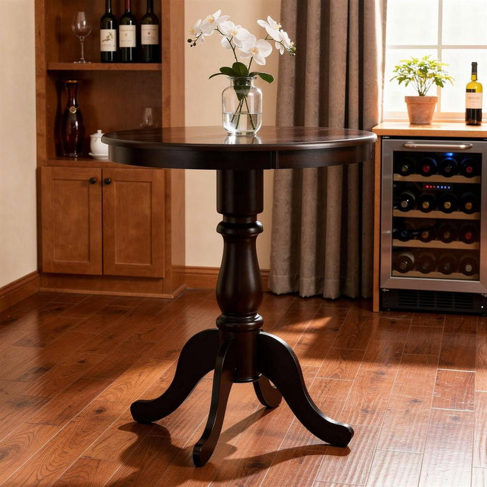 30'' Solid Wood Rounded Bar Table - Espresso