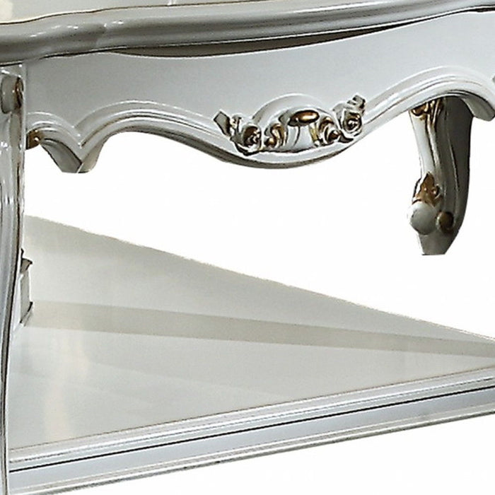 Wood Poly-Resin Coffee Table - Antique Pearl
