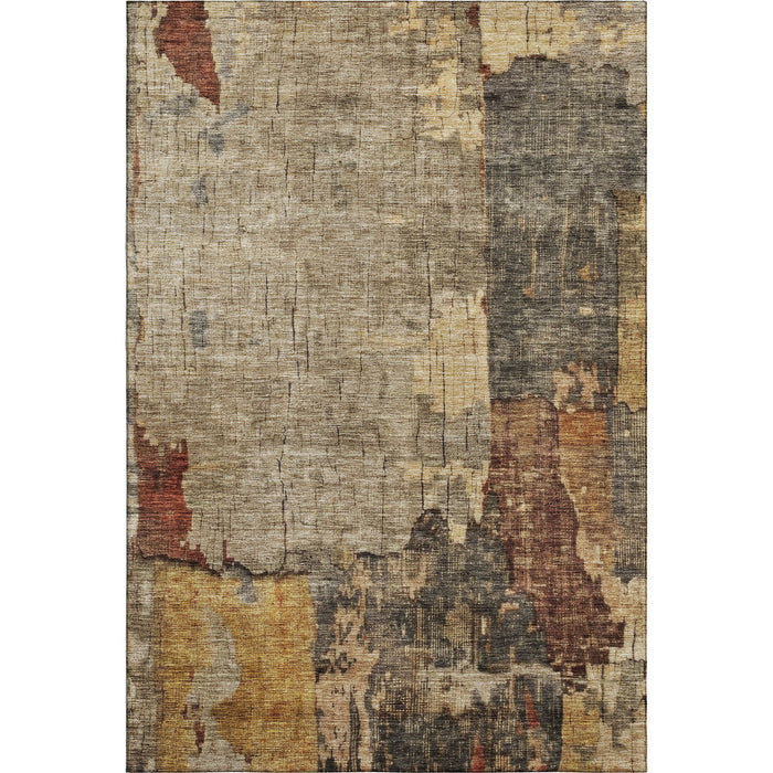 10' X 14' Abstract Washable Area Rug With UV Protection (688328) - Khaki / Gold / Blue
