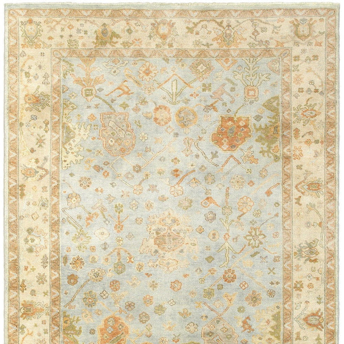 9' X 12' Wool Oriental Hand Knotted Area Rug (576362) - Blue / Sand