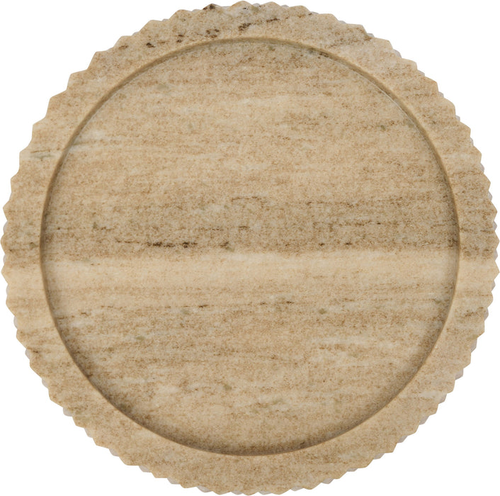Russell Meridian Furniture genuine marble tray with sleek rectangular design, showcasing elegant white marble with gray veining.