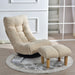 Giga adjustable Japanese reclining floor chair with metal frame, featuring a sofa and ottoman for living room comfort and relaxation.