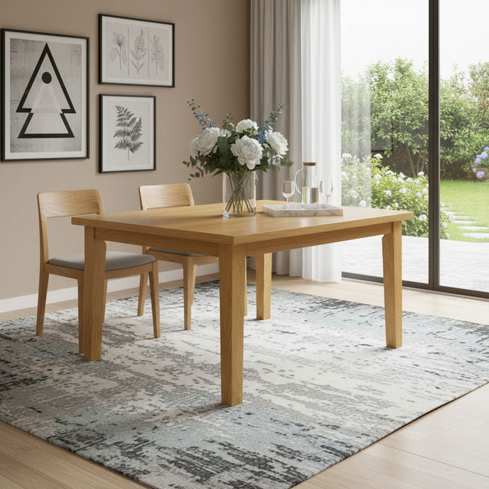 54" Wood Frame Base Square Dining Table - Oak