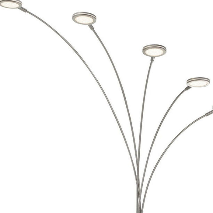 Five Light LED Arc Floor Lamp - Nickel