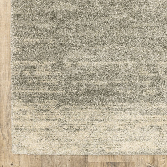 6' x 9' Abstract Power Loom Stain Resistant Area Rug - Gray Beige And Tan