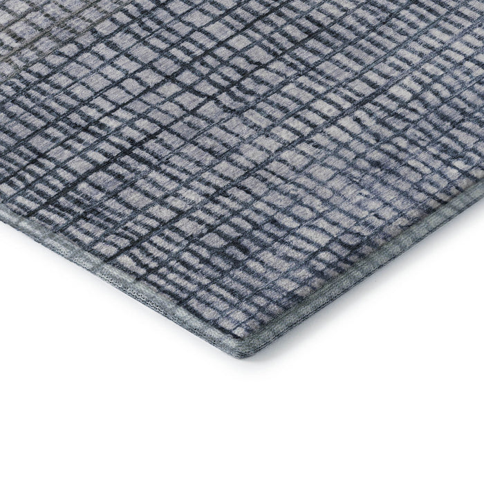 10' X 14' Geometric Washable Area Rug With UV Protection (705023) - Blue / Gray