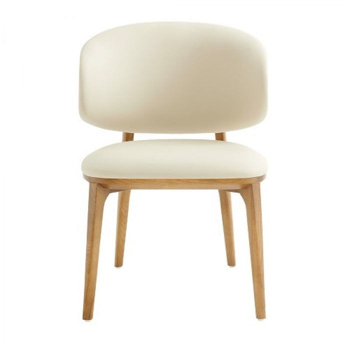 Upholstered Fabric Wing Back Dining Side Chair - Cream