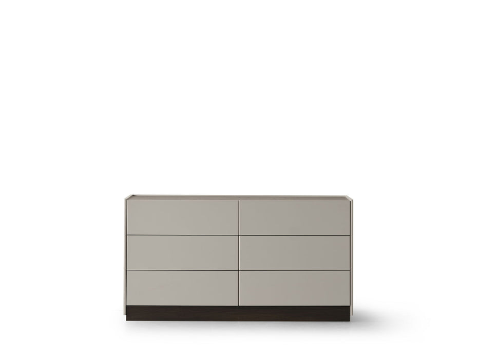 60" Wood Six Drawer Double Dresser - Gray