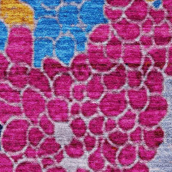 10' X 14' Geometric Washable Area Rug With UV Protection (707683) - Blush / Blue / Yellow