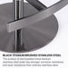 Giga titanium stainless steel bar stool with backrest, swivel seat, adjustable height, ideal for kitchen counters and dining rooms.