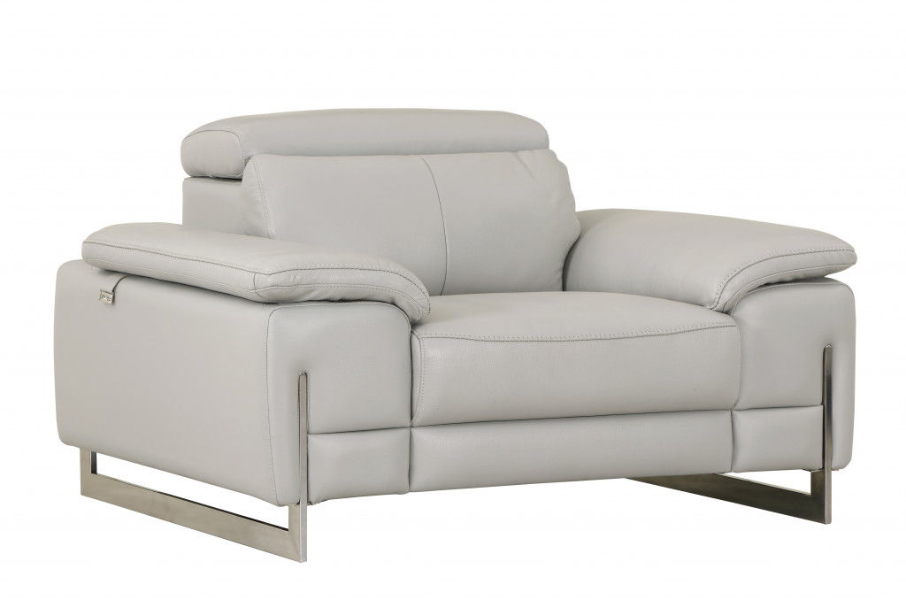 Tasteful Leather Chair - Light Gray