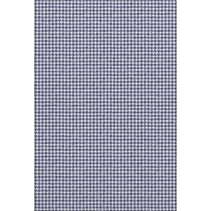 10' X 14' Houndstooth Washable Area Rug With UV Protection (645163) - Navy Blue / White