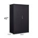 Giga metal storage cabinet with locking doors, adjustable shelves, ideal for home office, school, or garage storage.