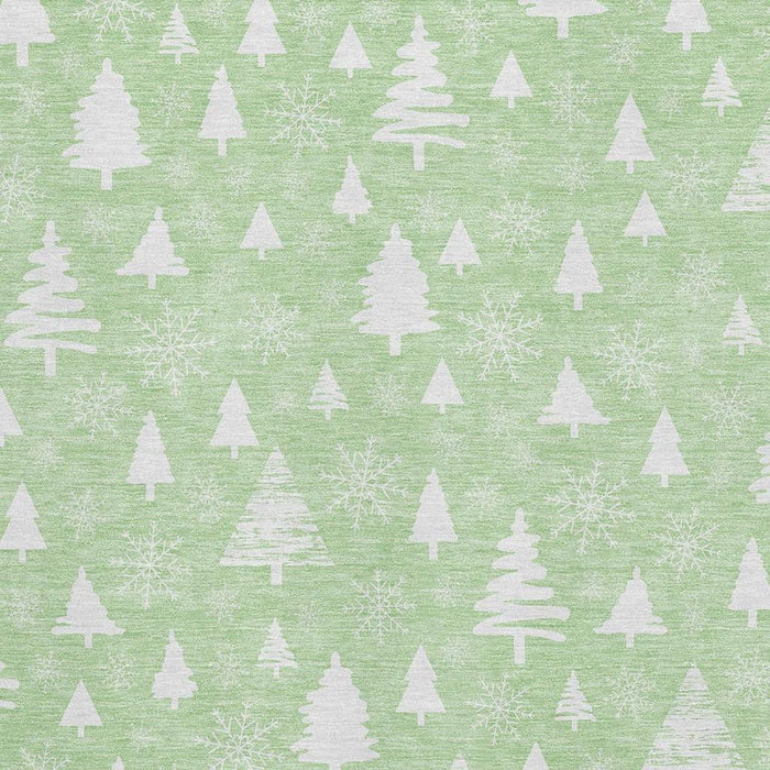 10' X 14' Abstract Geometric Washable Area Rug With UV Protection (701840) - Mint Green / Ivory