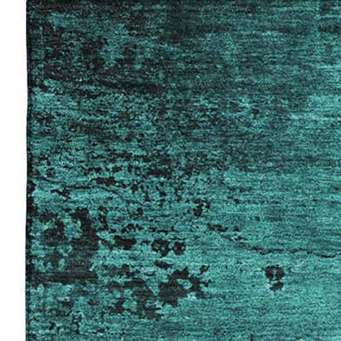 10' X 14' Abstract Washable Area Rug With UV Protection (648838) - Teal / Gray