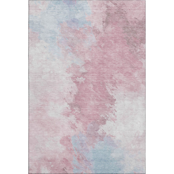 10' X 14' Abstract Washable Area Rug With UV Protection (696764) - Blush / Blue / Ivory