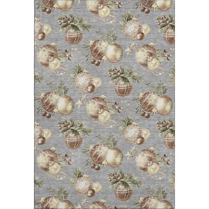 10' X 14' Polka Dot Washable Area Rug With UV Protection (702503) - Gray / Brown / Beige