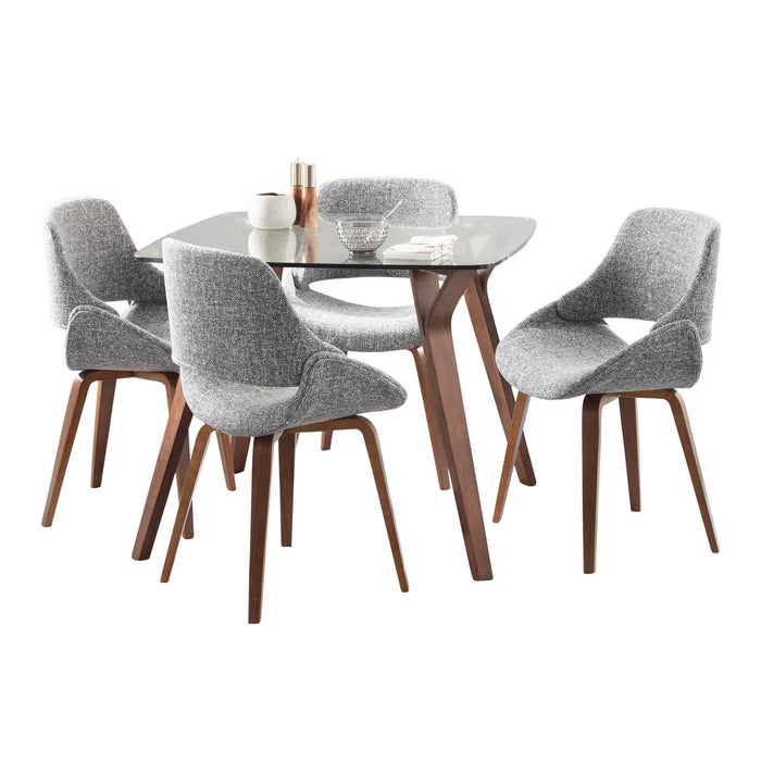 Folia - Square Fabrico 5 Piece Dining Set - Gray
