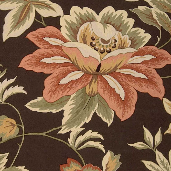 8' X 11' Botanical Leaves Hand Carved Handmade Area Rug (552588) - Brown