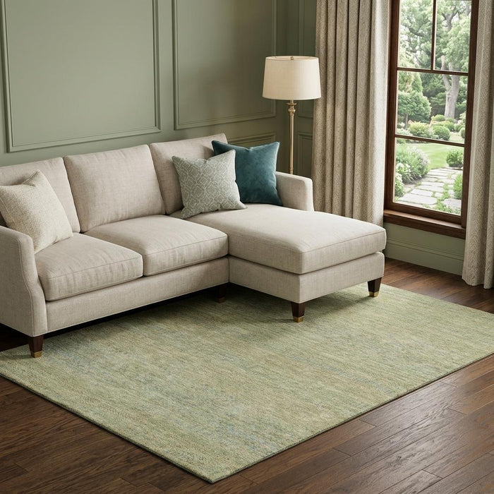 10' X 14' Striped Washable Area Rug With UV Protection (695516) - Wheat / Gold / Green
