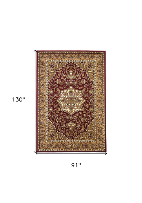7' x 10' Polypropylene Area Rug - Red Or Beige