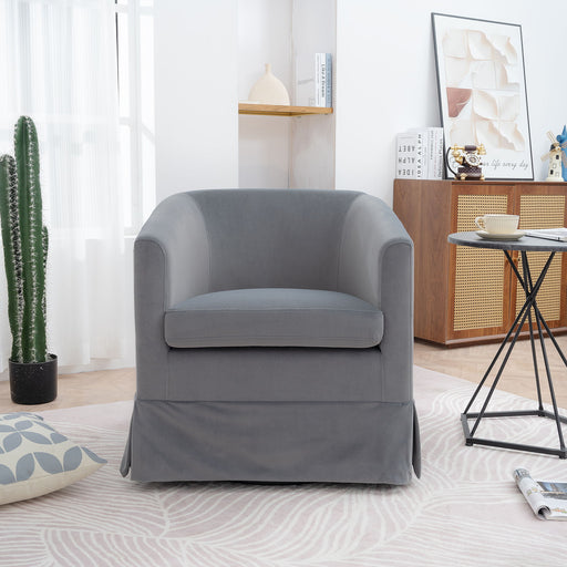 Giga swivel chair with padded black upholstery and five caster wheels, designed for comfortable office seating.