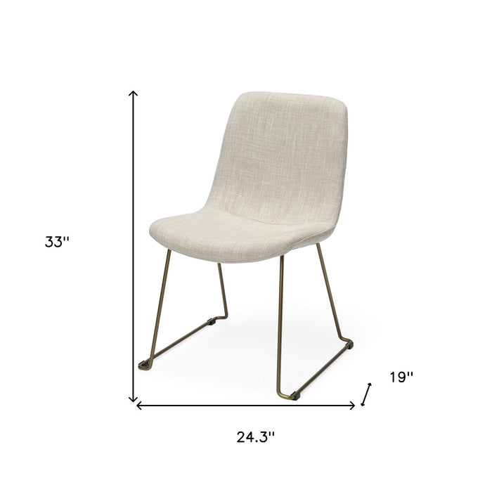Upholstered Fabric Side Chairs (Set of 2) - Cream