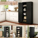 Giga accent kitchen pantry cabinet with four adjustable shelves and heavy-duty design, freestanding kitchen storage organizer