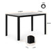 Giga 5-piece dining table set with tempered glass table and four black faux leather chairs for kitchen or dining room.