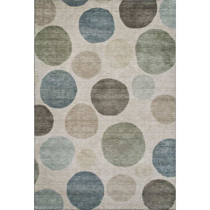 10' X 14' Geometric Washable Area Rug With UV Protection (716833) - Khaki / Teal