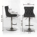 Set of 2 Giga modern upholstered swivel barstools with adjustable height, tufted backs, ideal for kitchen island or home pub.