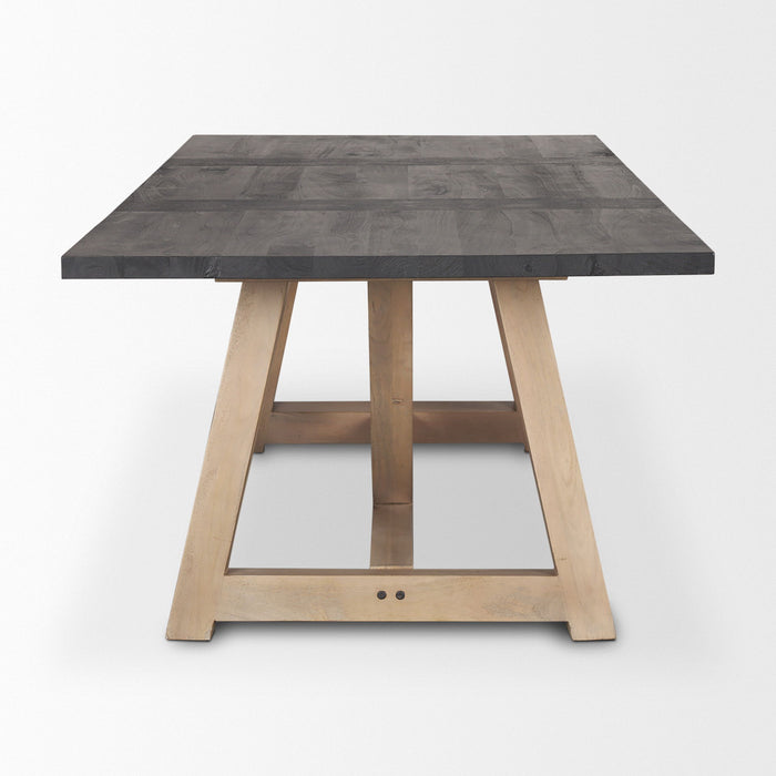 84" Solid Wood Trestle Base Dining Table - Brown