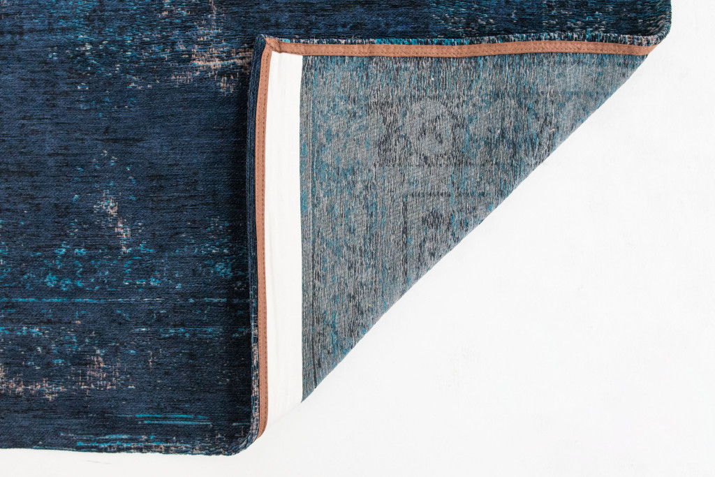 9' x 13' Medallion Non Skid Area Rug - Blue And Gray