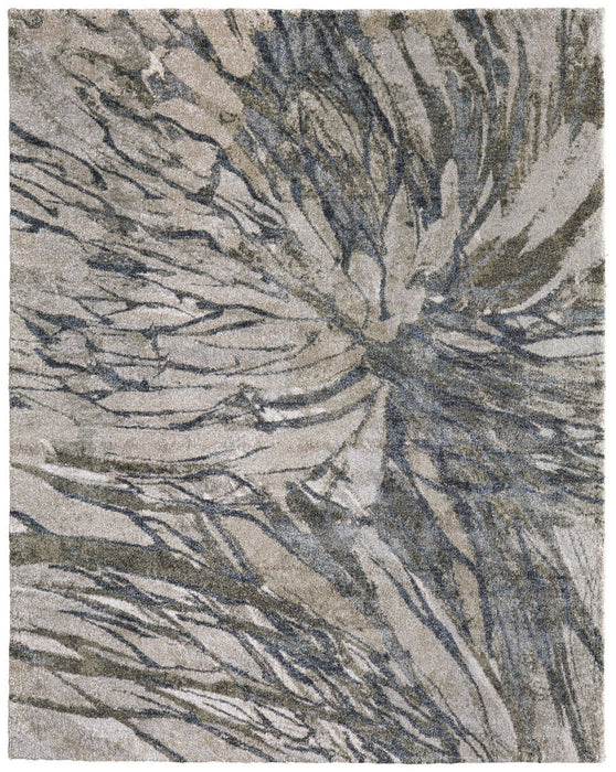 9' X 12' Abstract Area Rug - Gray / Ivory