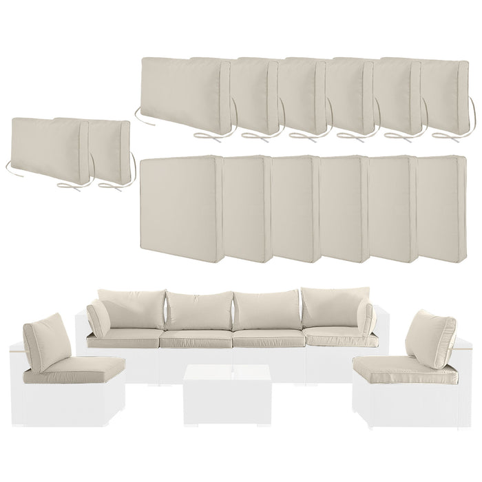 Giga 14-pack cushion covers for 7-piece wicker sectional sofa, zipper seat and back slipcovers, soft fabric, stylish and protective.
