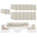 Giga 14-pack cushion covers for 7-piece wicker sectional sofa, zipper seat and back slipcovers, soft fabric, stylish and protective.