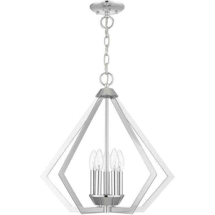 20" Five Light Dimmable Chandelier With Shades - Silver