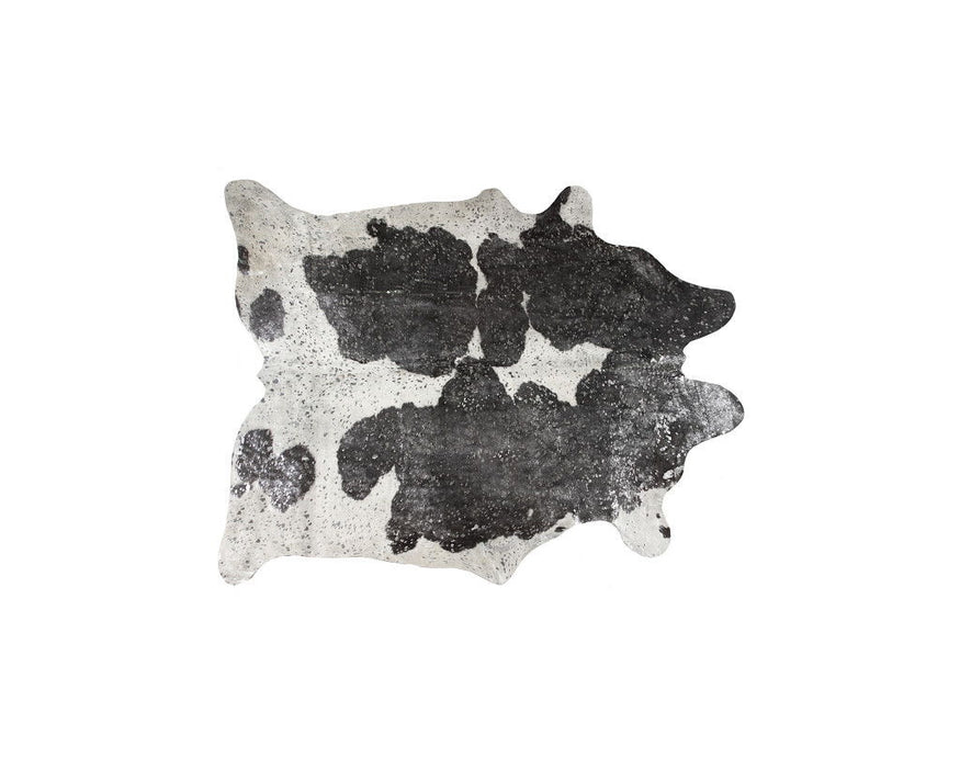 5' x 7' Cowhide Hand Knotted Area Rug - Black And White