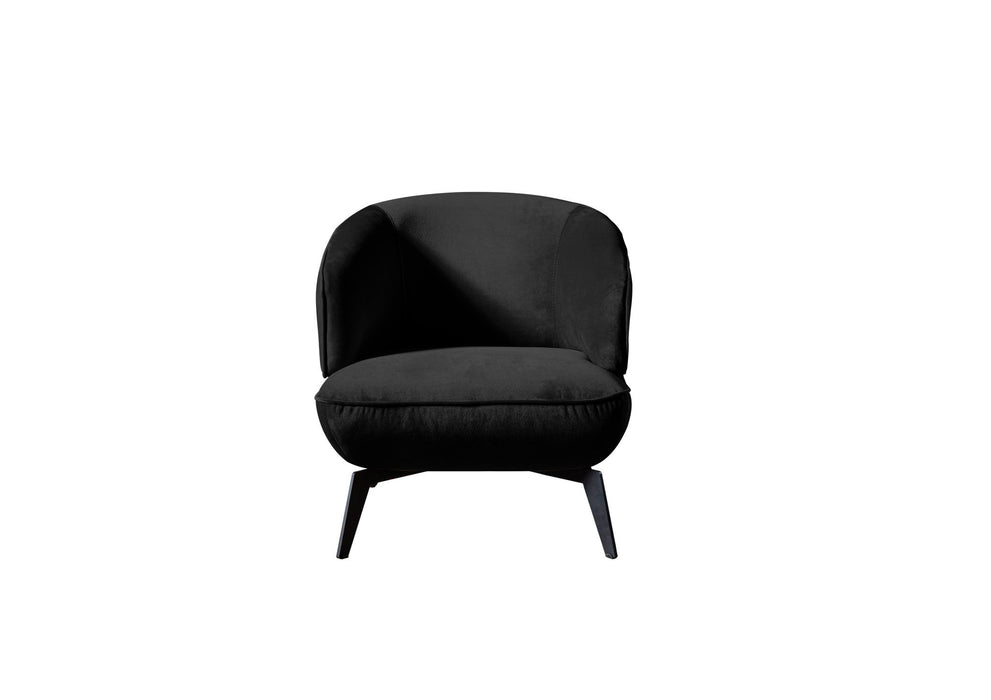 Velvet Steel Lounge Chair - Black / Steel