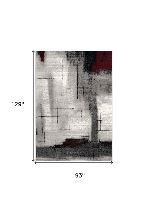 8' x 10' Modern Abstract Dhurrie Area Rug - Gray
