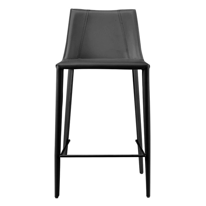 Steel Low Back Counter Height Bar Chair - Black