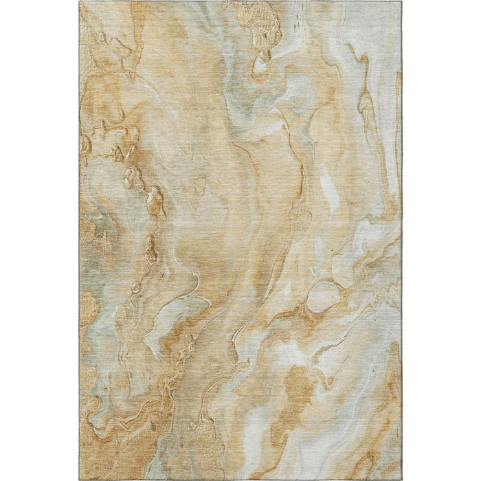10' X 14' Abstract Washable Area Rug With UV Protection (697800) - Gold / Ivory / Gray