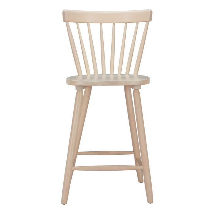 Solid Wood Low Back Bar Chairs (Set of 2) - Natural